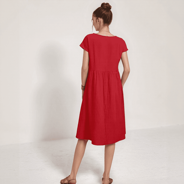 Mara Pocketed Summer Dress – Casual A-Line Knee-Length Sundress
