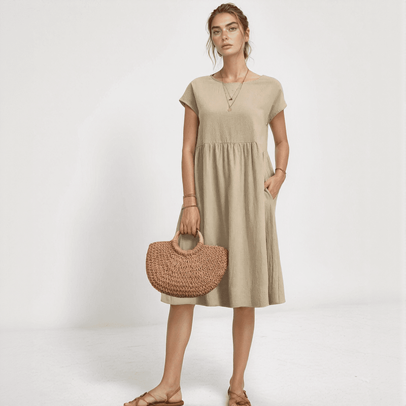 Mara Pocketed Summer Dress – Casual A-Line Knee-Length Sundress