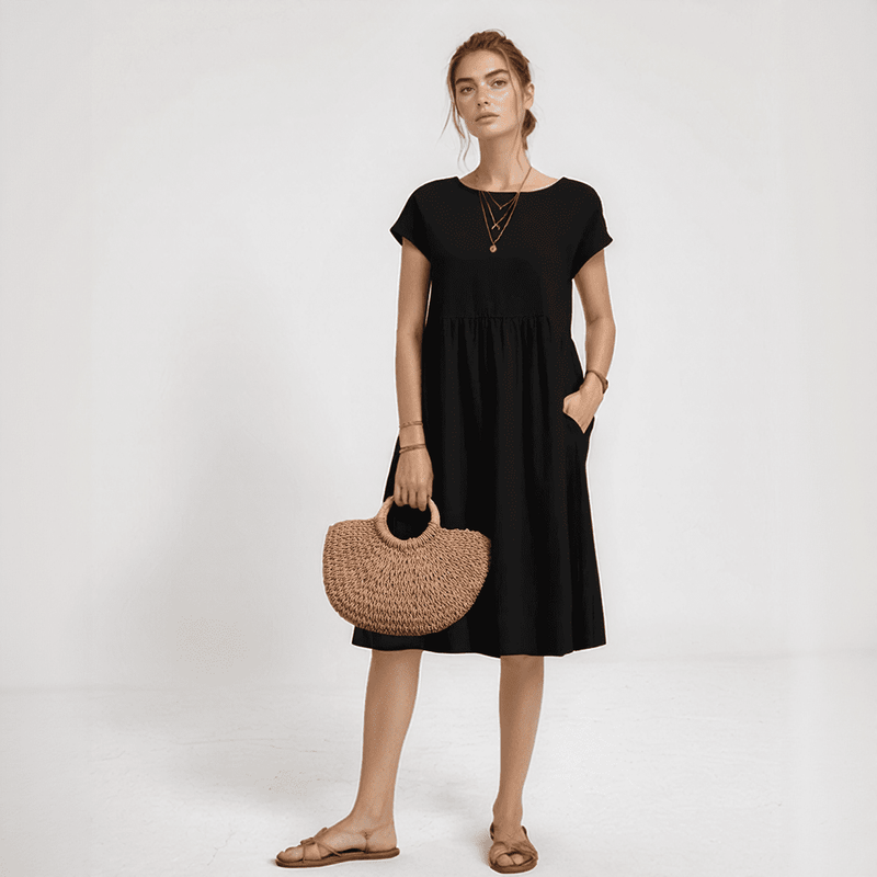 Mara Pocketed Summer Dress – Casual A-Line Knee-Length Sundress